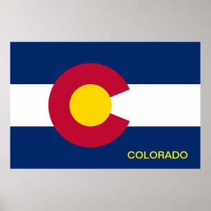 Vlag van de staat Colorado Poster