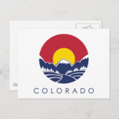 vlag van de staat Colorado Rocky Mountain Briefkaart (Voorkant / Achterkant)