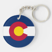 Vlag van de staat Colorado Sleutelhanger (Achterkant)