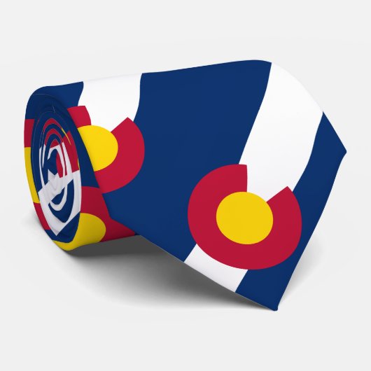 Vlag van de staat Colorado Stropdas (Opgerold)