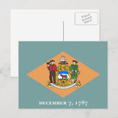 Vlag van de staat Delaware Briefkaart (Voorkant / Achterkant)