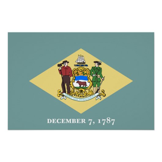 Vlag van de staat Delaware Perfect Poster (Voorkant)