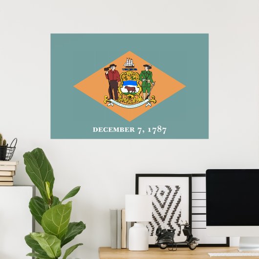 Vlag van de staat Delaware Poster (Thuiskantoor)