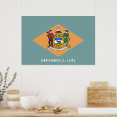 Vlag van de staat Delaware Poster (Keuken)