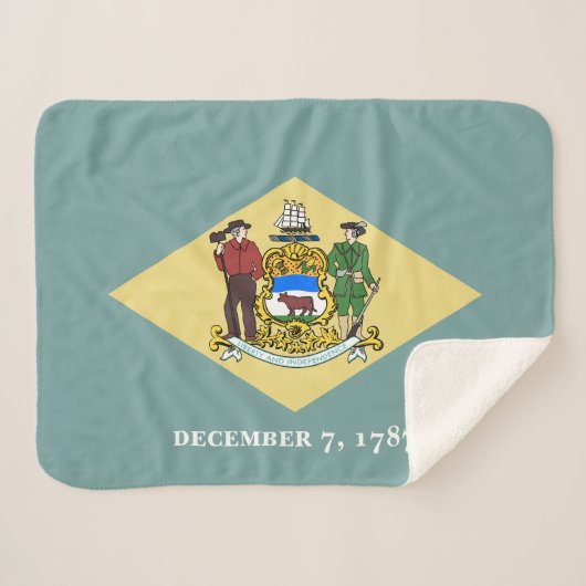 Vlag van de staat Delaware Sherpa Deken (Voorkant (horizontaal))