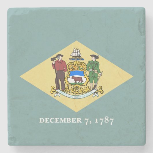 Vlag van de staat Delaware Stenen Onderzetter (Voorkant)