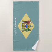 Vlag van de staat Delaware Strandlaken (Voorkant)