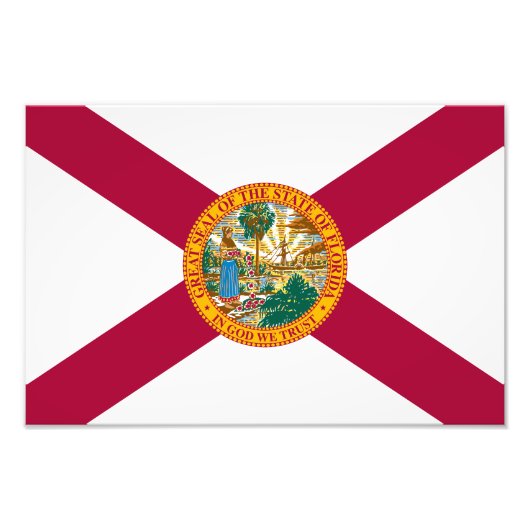 Vlag van de staat Florida Foto Afdruk (Voorkant)