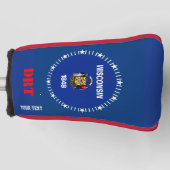 Vlag van de staat gepersonaliseerde Jouw tekst Wis Golfheadcover (Voorkant)