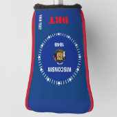 Vlag van de staat gepersonaliseerde Jouw tekst Wis Golfheadcover (Draai 90)