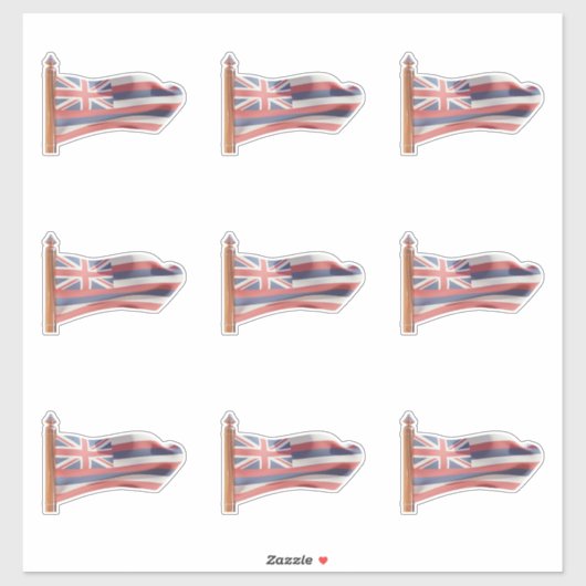 Vlag van de staat Hawaii Sticker (Vel)