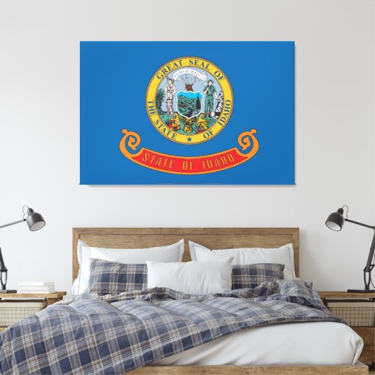 vlag van de staat Idaho Canvas Afdruk (Insitu (Slaapkamer))