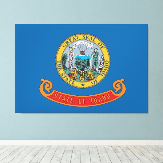 vlag van de staat Idaho Canvas Afdruk (Insitu (Houten vloer))