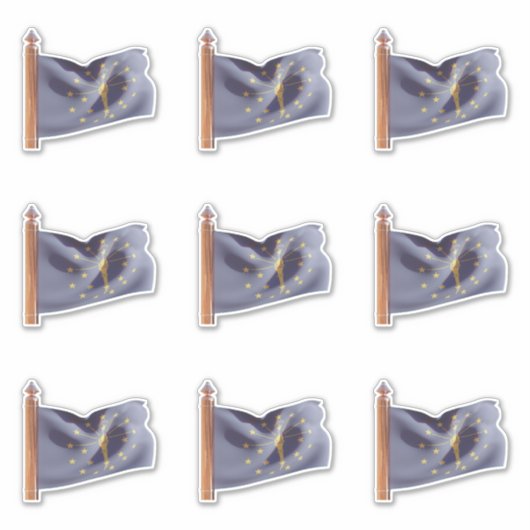 Vlag van de staat Indiana Sticker (Voorkant)