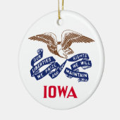 Vlag van de staat Iowa Keramisch Ornament (Links)