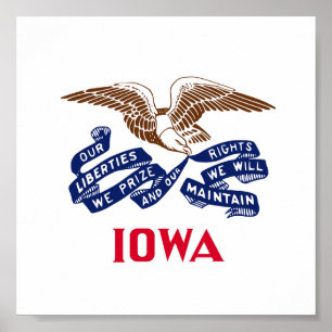 Vlag van de staat Iowa Poster