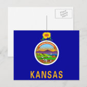 Vlag van de staat Kansas Briefkaart (Voorkant / Achterkant)