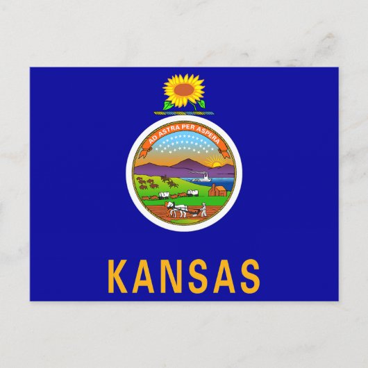 Vlag van de staat Kansas Briefkaart (Voorkant)