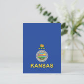 Vlag van de staat Kansas Briefkaart (Staand voorkant)