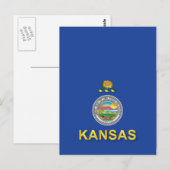 Vlag van de staat Kansas Briefkaart (Voorkant / Achterkant)