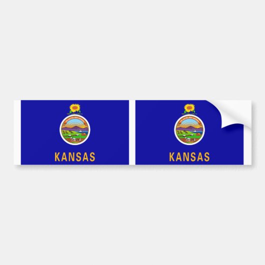 vlag van de staat Kansas Bumpersticker (Voorkant)