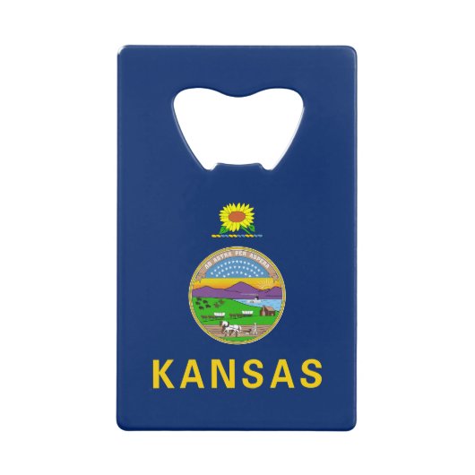 Vlag van de staat Kansas Creditkaart Flessenopener (Voorkant)
