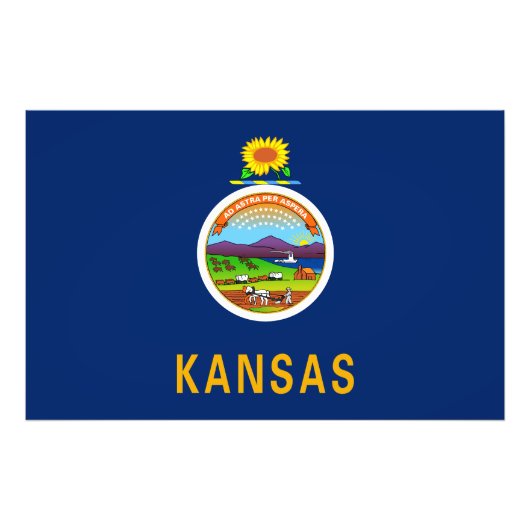Vlag van de staat Kansas Foto Afdruk (Voorkant)