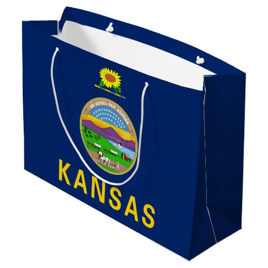 Vlag van de staat Kansas Groot Cadeauzakje (Achterkant Gekanteld)