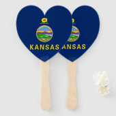 Vlag van de staat Kansas Handwaaier (Voorkant en achterkant)