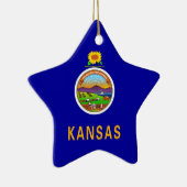 Vlag van de staat Kansas Keramisch Ornament (Rechts)