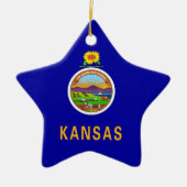 Vlag van de staat Kansas Keramisch Ornament (Voorkant)