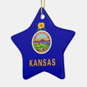 Vlag van de staat Kansas Keramisch Ornament (Links)