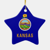 Vlag van de staat Kansas Keramisch Ornament (Achterkant)