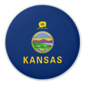 Vlag van de staat Kansas Keramische Knop (Voorkant)