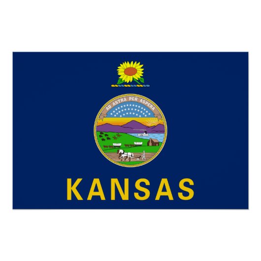 Vlag van de staat Kansas Perfect Poster (Voorkant)