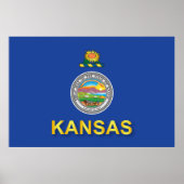 Vlag van de staat Kansas Poster (Voorkant)