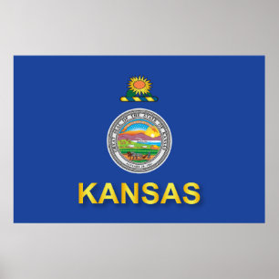 Vlag van de staat Kansas Poster