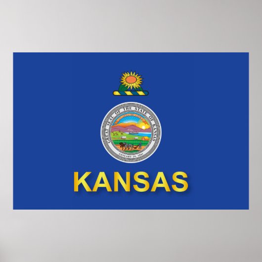Vlag van de staat Kansas Poster (Voorkant)