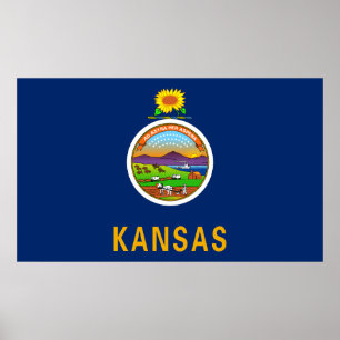 Vlag van de staat Kansas Poster