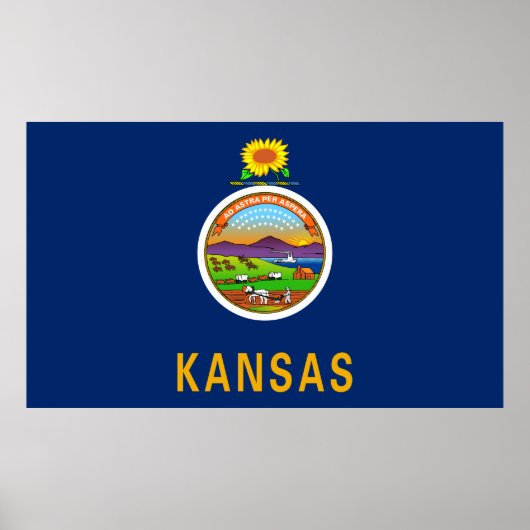 Vlag van de staat Kansas Poster (Voorkant)