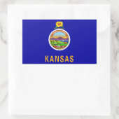 vlag van de staat Kansas Rechthoekige Sticker (Tas)