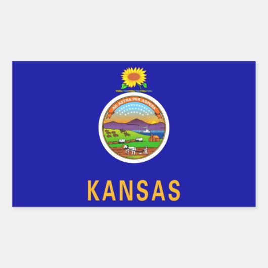 vlag van de staat Kansas Rechthoekige Sticker (Voorkant)