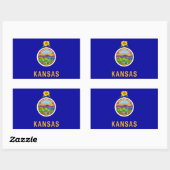 Vlag van de staat Kansas Rechthoekige Sticker (Vel)