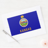 Vlag van de staat Kansas Rechthoekige Sticker (Envelop)