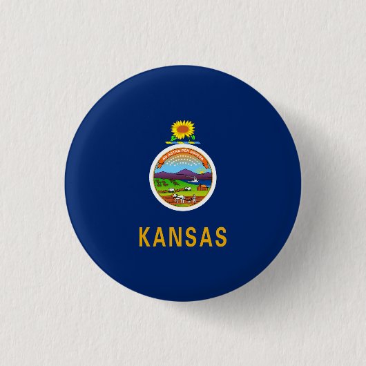 Vlag van de staat Kansas Ronde Button 3,2 Cm (Voorkant)