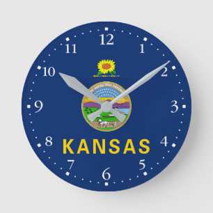 Vlag van de staat Kansas Ronde Klok
