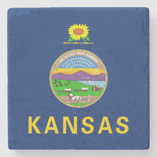 Vlag van de staat Kansas Stenen Onderzetter