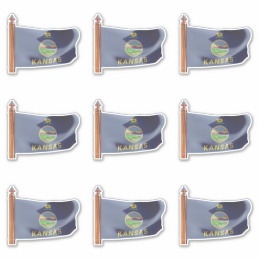 Vlag van de staat Kansas Sticker (Voorkant)