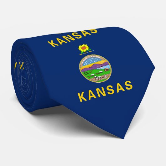Vlag van de staat Kansas Stropdas (Opgerold)
