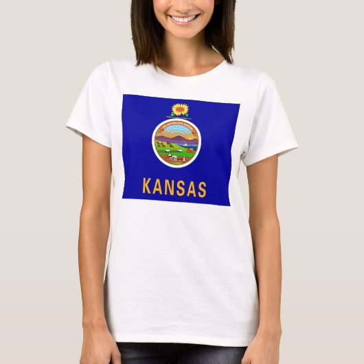 Vlag van de staat Kansas T-shirt (Voorkant)